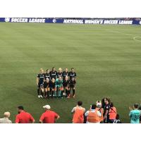 North Carolina Courage pose before their game against Sky Blue FC