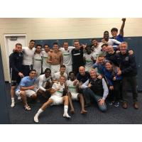 Memphis 901 FC celebrates their win over Hartford Athletic