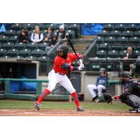 Shed Long of the Tacoma Rainiers at bat