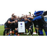 San Jose Earthquakes celebrate forward Chris Wondolowski's goals record