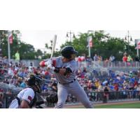 Payton Henry at bat for the Carolina Mudcats