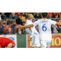 Chris Wondolowski of the San Jose Earthquakes celebrates one of his two goals Sunday against Toronto FC