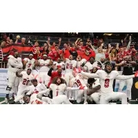Jacksonville Sharks and their fans celebrate a win