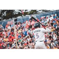 Gus Steiger of the St. Cloud Rox awaits a pitch