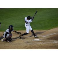 Michael Crouse of the Somerset Patriots swings for the fences