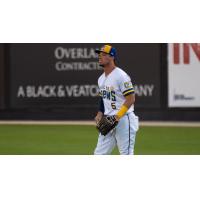 Tristen Lutz of the Carolina Mudcats in his Micro Brews uniform
