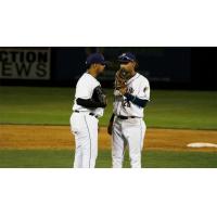 Tri-City Dust Devils talk on the mound