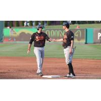 Steve Lombardozzi of the Somerset Patriots at first