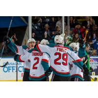 Kelowna Rockets celebrate a goal