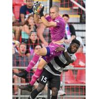 El Paso Locomotive FC goalkeeper Logan Ketterer makes a save against San Antonio FC