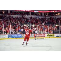 Allen Americans forward Spencer Asuchak raises the Kelly Cup