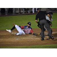 Justin Pacchioli Slides Home for the Somerset Patriots