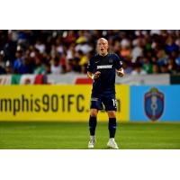 Midfielder Louis Bennett with Memphis 901 FC