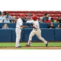Spokane Indians catcher David Garcia rounds the bases