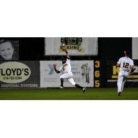 Alvaro Rubalcaba of the Burlington Bees makes a leaping catch