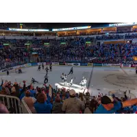 Sioux Falls Stampede celebrate a goal in front of a packed house