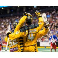 Lyle Thompson celebrates with the Georgia Swarm