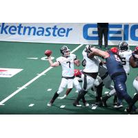 Columbus Destroyers quarterback Kyle Rowley passes against the Washington Valor