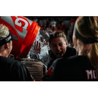Chicago Bandits pitcher Rachel Fico gets a Gatorade shower