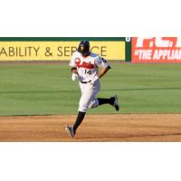 T.J. Rivera of the Long Island Ducks rounds the bases