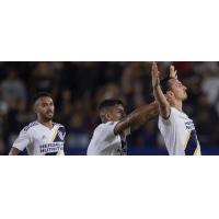 LA Galaxy Forward Zlatan Ibrahimovic celebrates a goal against LAFC