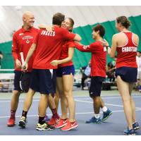 Washington Kastles celebrate their first win of the season