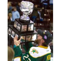 Texas Stars forward Travis Morin hoists the Calder Cup