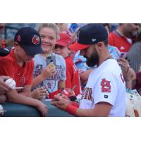 Yadier Molina sign autographs at the Memphis Redbirds game