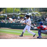 Jaycob Brugman at bat for the Tacoma Rainiers