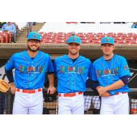 Wisconsin Timber Rattlers in their Cascabeles de Wisconsin uniforms