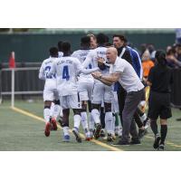 FC Edmonton sideline vs. Pacific FC