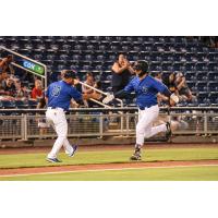 Pensacola Blue Wahoos catcher Ryan Jeffers rounds the bases after his 10th-inning homer