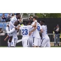 FC Edmonton celebrates a goal