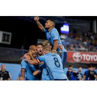 New York City FC celebrates a goal