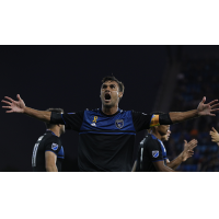 Chris Wondolowski of the San Jose Earthquakes celebrates after scoring one of his two goals on Saturday