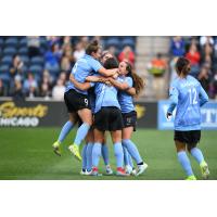 Chicago Red Stars celebrate a goal