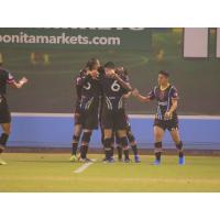 Las Vegas Luces FC celebrates a goal