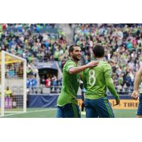 Midfielder Nicolas Lodeiro recorded a brace while midfielder Victor RodrÃ?iguez made his return to Seattle Sounders FC
