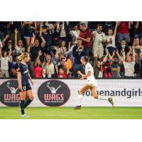 Ashley Hatch of the Washington Spirit celebrates a goal