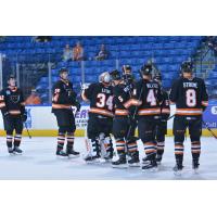 Lehigh Valley Phantoms celebrate a preseason win
