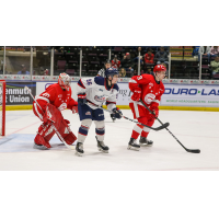 Saginaw Spirit left wing Damien Giroux vs. the Sault Ste. Marie Greyhounds