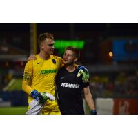 Memphis 901 FC Goalkeeper Cam Lindley and Jeff Caldwell