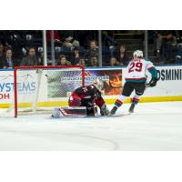 Kelowna Rockets forward Nolan Foote vs. the Prince George Cougars