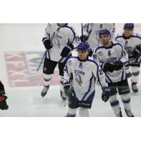 Tri-City Storm leave the ice after a shootout loss