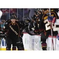 Cleveland Monsters celebrate with the bench