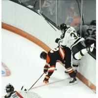Jake Schultz of the Wheeling Nailers (right) vs. the Fort Wayne Komets