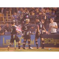 Las Vegas Lights FC celebrates a goal