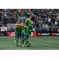 Seattle Sounders FC celebrate a goal