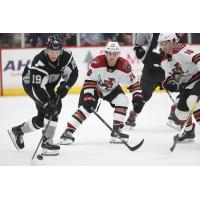 Ryan Olsen of the San Antonio Rampage handles the puck against the Tucson Roadrunners