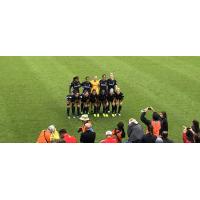 North Carolina Courage pose for a team photo prior to their playoff game